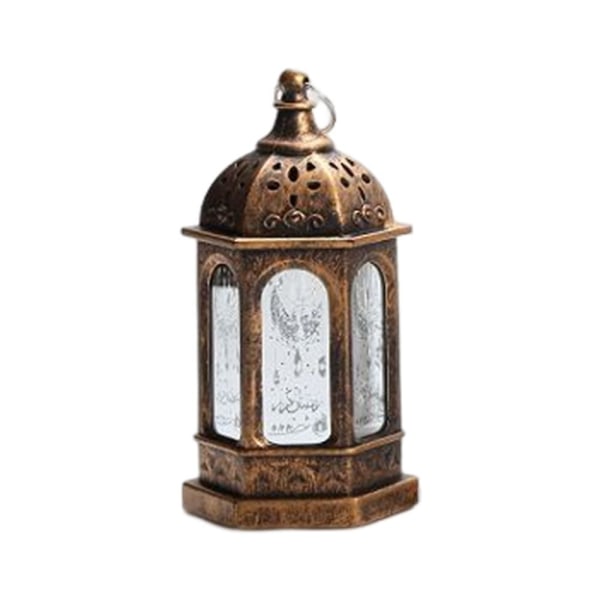 Ramadan Lantern Lamp Eid Mubarak Led Lys Ornamenter Muslim Party Hang Dekor Coppery