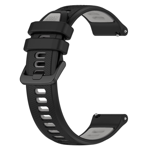 Garmin Forerunner 265S -kelloille silikonirannekkeet 18 mm, kaksiväriset, vaihtohihnaksi Black Grey