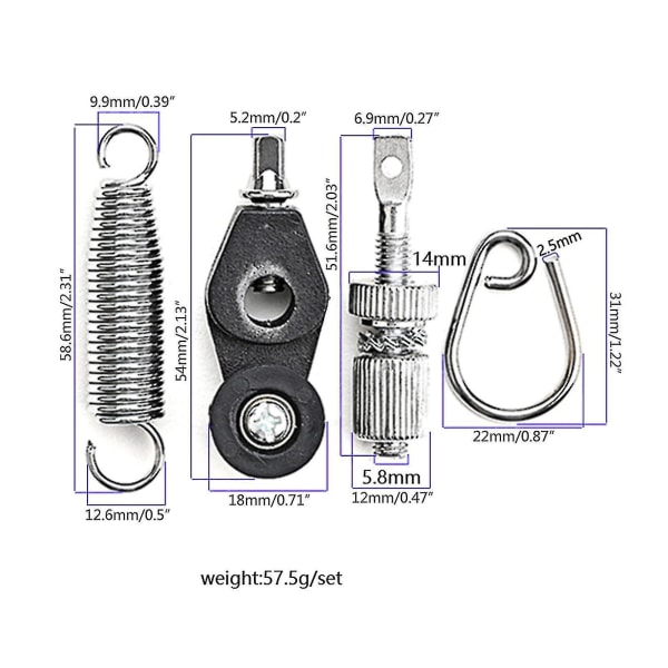 Reservedel for Bass Tromme Fotpedal Fjærkam med Spenningsjusteringssett Trommedeler