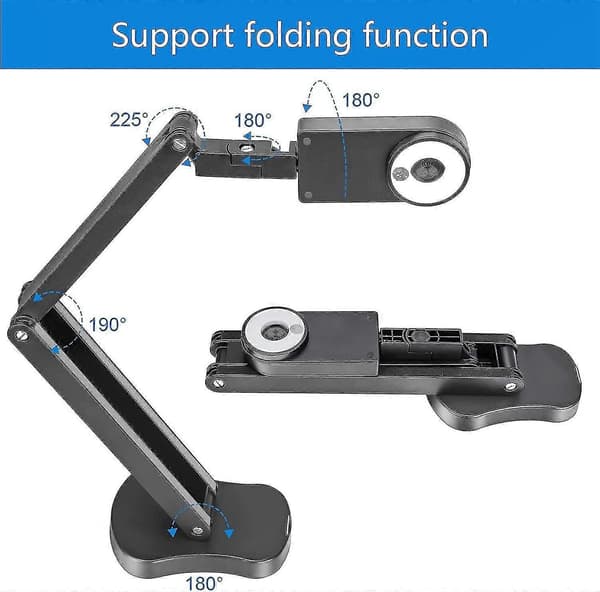 4k USB-dokumentkamera, A3-storlek 8mp webbkamera och presentationsstativ visualiseringsklassrum