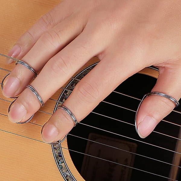 8 stk Guitar Dele Guitar Finger Picks Pushing Rustfrit Stål