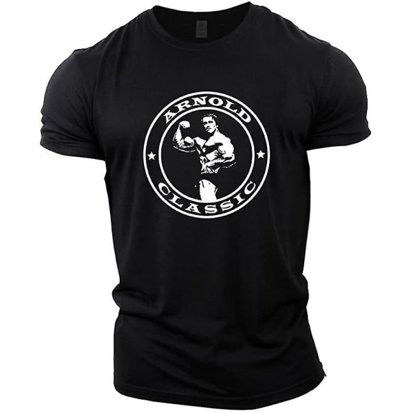 Bodybuilding T-shirt för män - Arnold Classic - Gym Training Top Black M