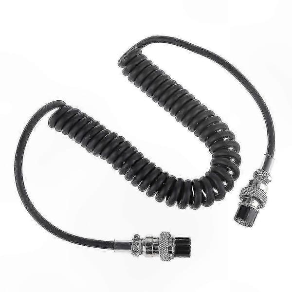 70 cm sort luftfartsmikrofonkabel til transceiver MC-60, slidstærke og holdbare stik Black