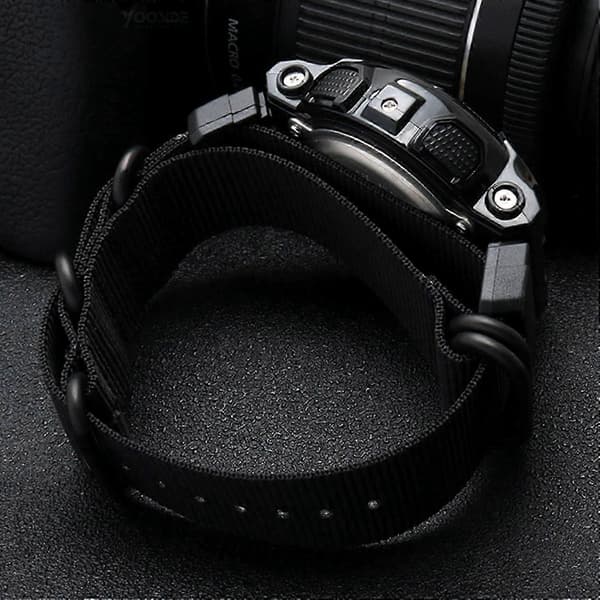 Nylon klokkerem til Casio G-SHOCK med spenne i rustfritt stål black