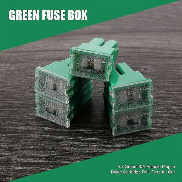 Grön 40A honbladssäkring för fordonsbruk (5-pack) Green