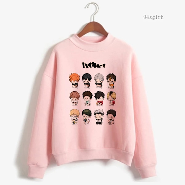 Anime Haikyuu Hoodie Toppar Herr Harajuku Mode Streetwear Kawaii Oya Grafisk Crewneck Pullovers Unisex Sweatshirt Man 11301 11301 M