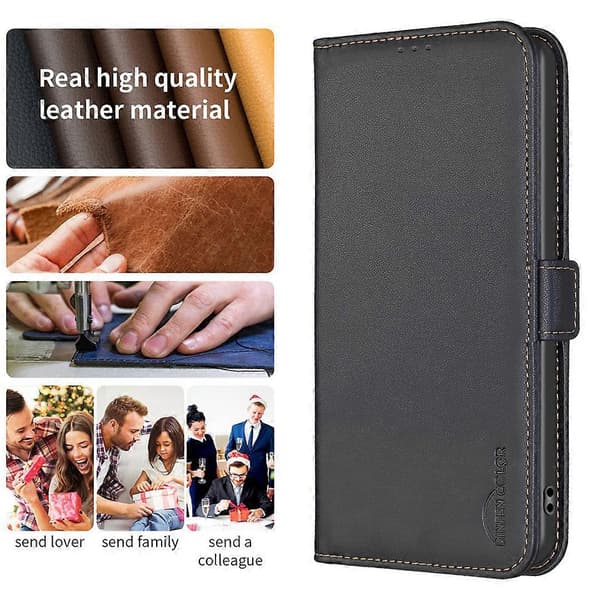 Til Honor Magic7 Lite 5G Etui PU Læder Flip Folio Telefon Pung Etui CJY Black