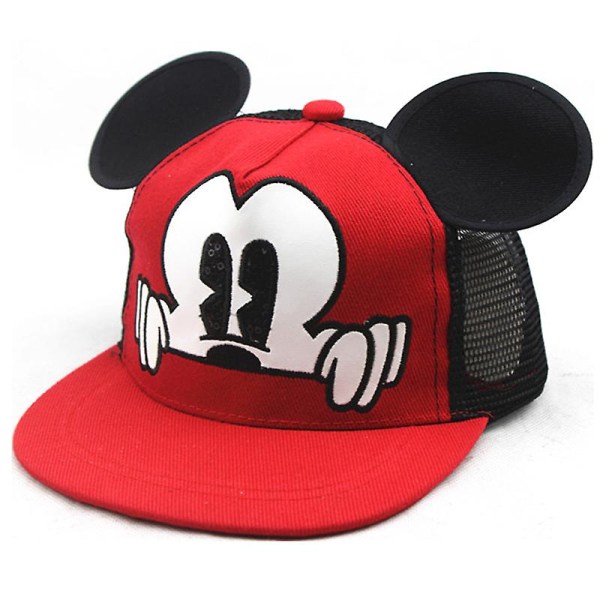 Børn Mickey Mouse øre tegneserie baseballkasket Drenge piger Snapback mesh solhat Red Mesh