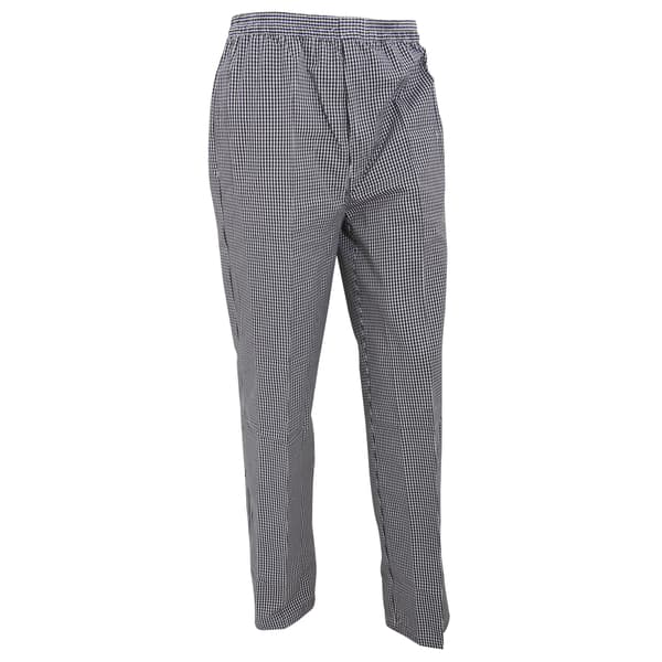 Premier Unisex Pull-on Kockbyxor / Catering Arbetskläder (2-pack) Svart/Vit Rutig Black/White Check S