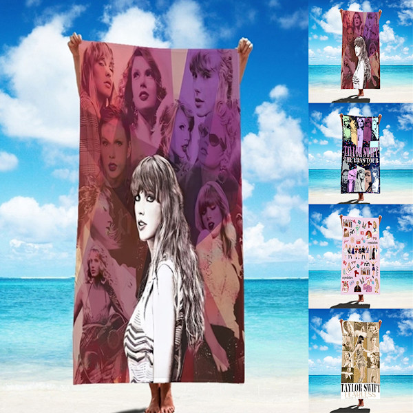 Taylor Swift -suuri mikrokuiturantapyyhe, kevyt ja nopeasti kuivuva uimapyyhe B B 75*150CM