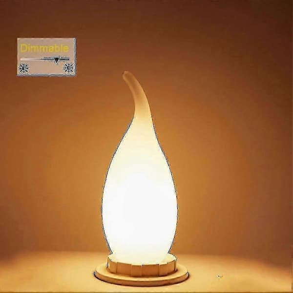 Justerbar ljusstyrka 4W E14 LED-filamentlampor, flamdesign, 10-pack