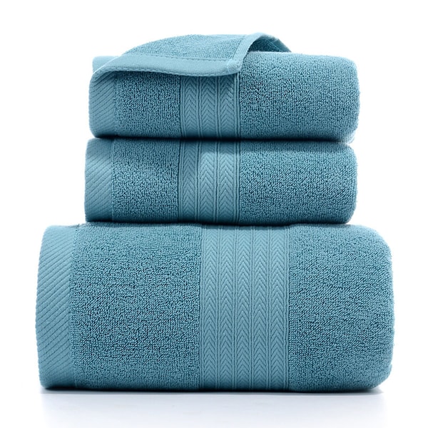 Håndklædesæt med 3 bomulds badehåndklæder, bløde og absorberende badehåndklæder, spa vaskeklude 34*74cm håndklæde badehåndklæde 70*140cm green