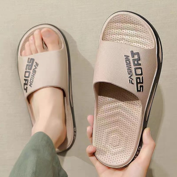 Luksuriøse sommersandaler for menn og kvinner, pustende strandtøfler, fritidssko, størrelse 48 49 Svart Gull Black Gold 44-45