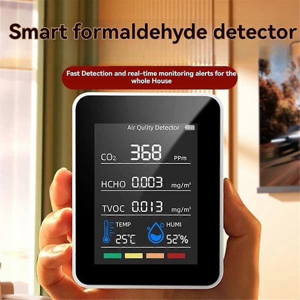5-in-1 Ilmanlaatumittari LCD-näytöllä White