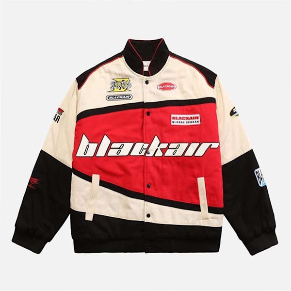 Damjacka Bomberjacka Vintagejacka Motorcykel Motorcykel Racing F-1 Kappa 3 Färger Röd Red M