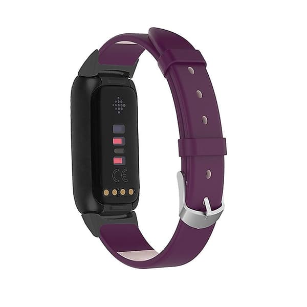 Ægte læder udskiftningsurrem justerbar håndledsrem til Fitbit Luxe Purple Style E Other Smartwatch Model