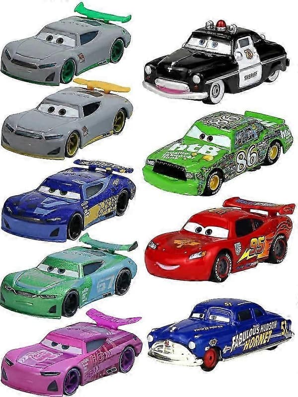Trykstøbt legetøjsbilsæt - Traktor, Sheriff, Racer- og Klassiske Modeller Samling 15 Car