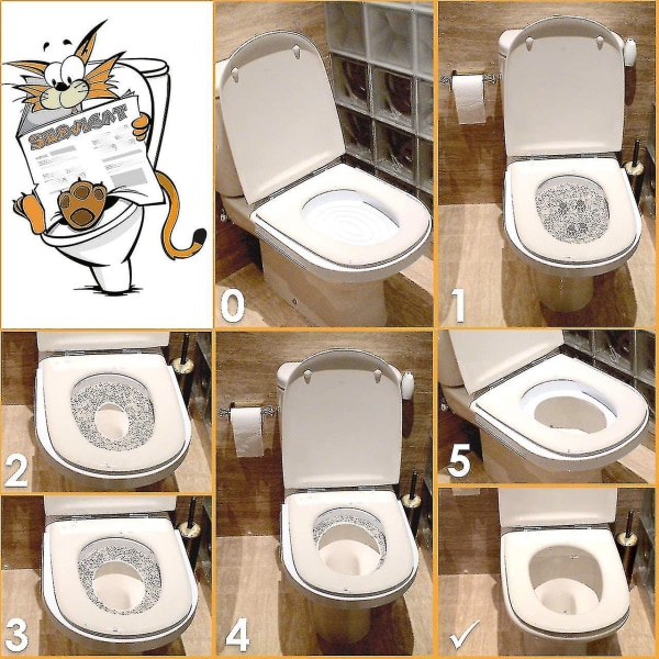 Katttoalettsits Toalettträningssystem Kattlåda Kattlåda Toalettsitsträningssystem för att vänja din katt vid toaletten