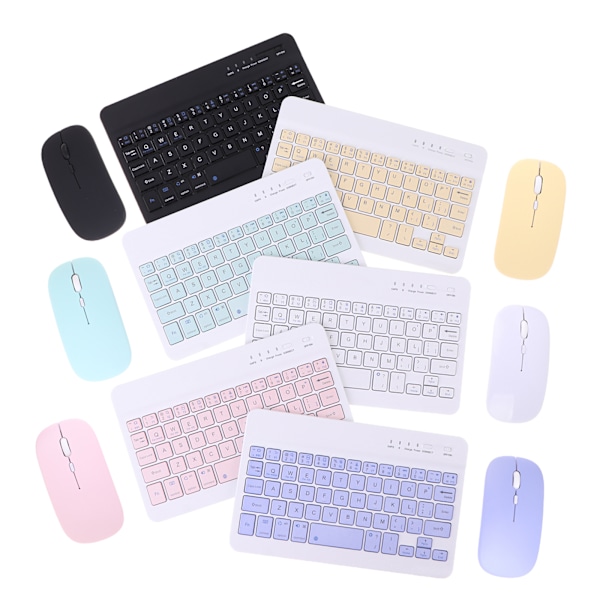 Trådlöst tangentbord surfplatta Bluetooth tangentbord mus set Yellow