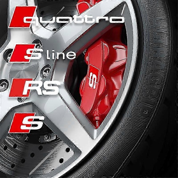 6 kpl/sarja Auton jarrupalojen suojukset Koristeelliset tarrat A3 A4 A5 A6 Q3 Q5 Q7 RS3 RS4 RS5 RS6 RS7 Sport -malleille For Quattro Black