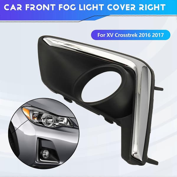 Til Subaru XV Crosstrek 2016 2017 Bil Tåkelysdeksel Ramme Tåkelys Kromlist Black & Silver Right