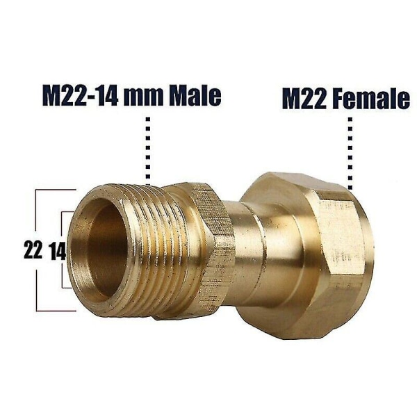 1 stk. Trådtrykspudser Svingbar Anti-vindingsledningsslangetilslutning M22 14mm