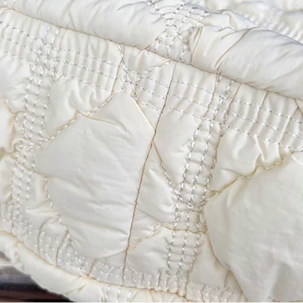 Casual Nylon Quilted Dam Axelväskor Dam Handväskor Underarmsväska Liten Vinter Tote HandväskorCJY White