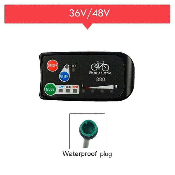 LED Display Kontrolpanel til KT Controller, Elektrisk Cykel EBike 880 LCD Skærm Waterproof connector