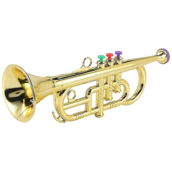 Trompet 3 Toner 3 Fargede Taster Simulering Spill Minimusikal For Barn Bursdagsfest Leke Gull