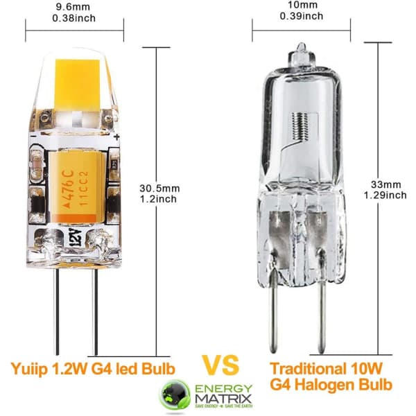 IC 10-pack G4 LED-lampor, G4 COB energibesparande, vägg