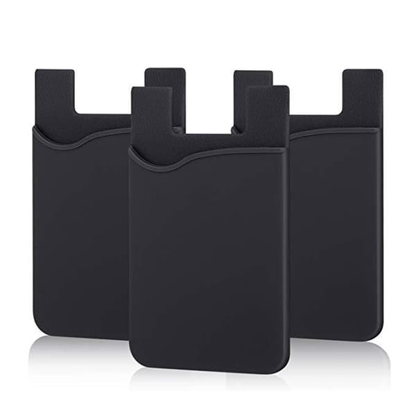 2-pak Universal Mobilpung/Kortholder - Selvklæbende sort Sort