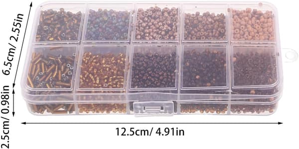 10-pack 2 mm glaspärlor set mini bruna DIY smyckestillverkningspärlor