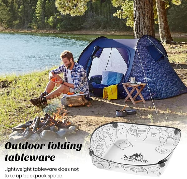 Camping Bärbar Tallrik Vattenkopp Vikbart Bestickset Vikbart Bo