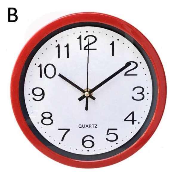 Rund Väggklocka Sovrum Kök Klockor Quartz Tyst Gång Heminredning Röd Red