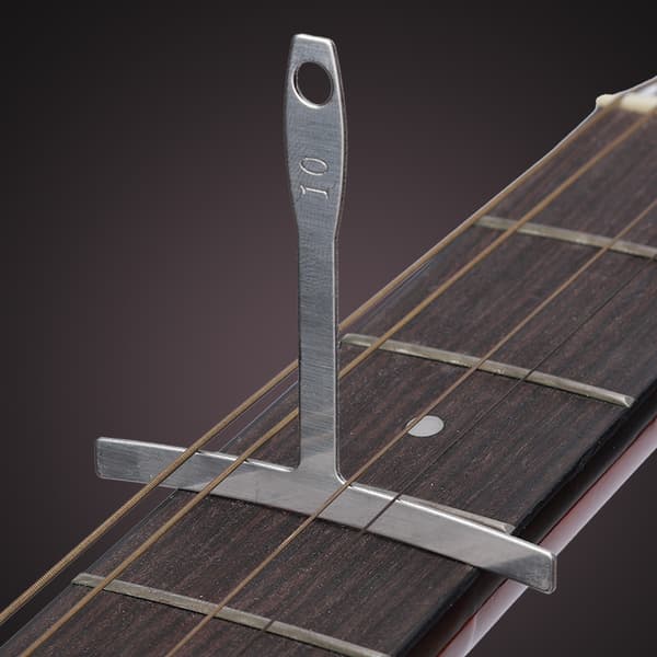 9st Gitarr Radiusmätare Rostfritt Stål T-formad Linjal Greppbräda Mätning Luthier Verktyg (Silver)