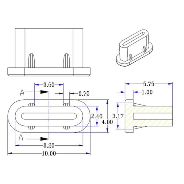 10-pack dammskydd för USB-C / Plugg för Samsung / Typ-C Svart