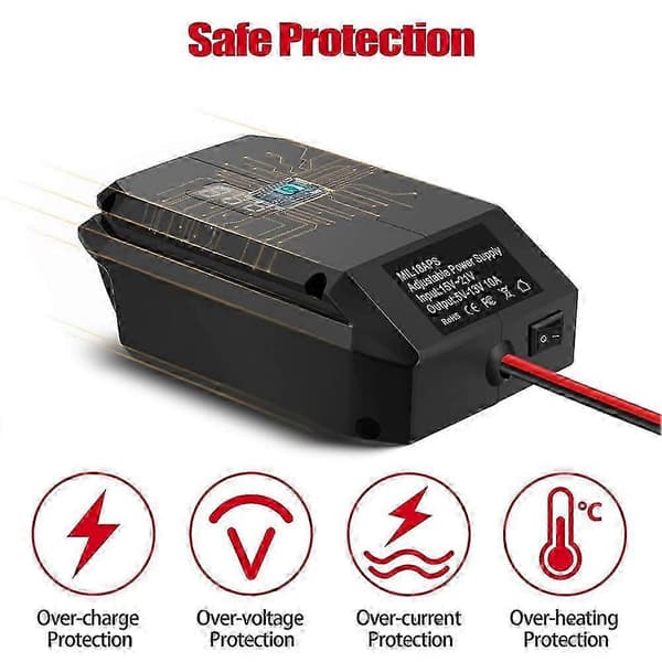 2026 DC 18V til 12V Step Down Converter til Milwaukee M18 18V batteri, cigarettænderadapter, Power Whe