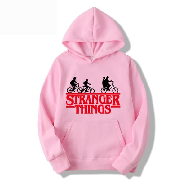 Stranger Things Trykket Pullover Hettegenser med Fleecejakke - Lys Grå - Størrelse S Lys Grå S Light Gray