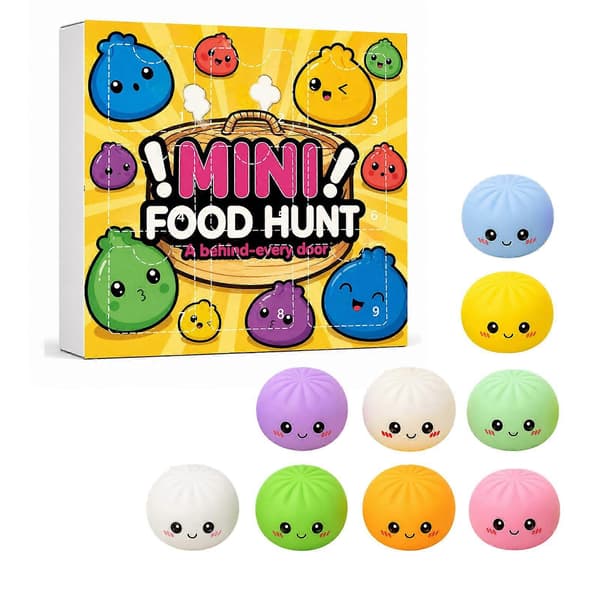 Dumpling julekalender Fidget Squishy 24 dagers nedtellingskalender Søt myk deigball E