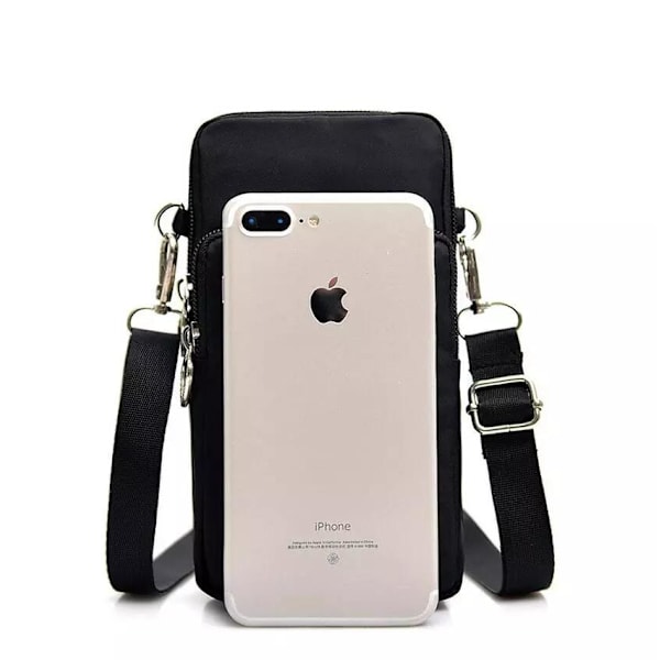 Skuldertaske til mobiltelefon Sort Sort Black