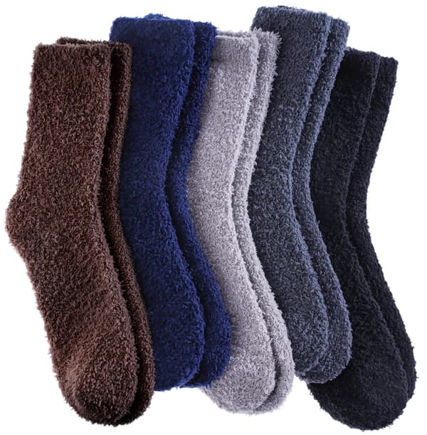 5-par dame hjemmesko-sokker - Superbløde, fluffy og varme vinterhjemmesko-sokker, perfekte til indendørs søvn og hverdagsbrug.