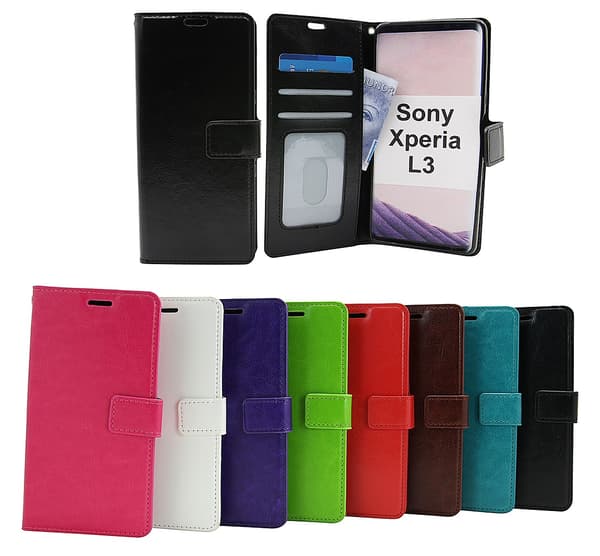 Crazy Horse Wallet Sony Xperia L3 Grøn Grön