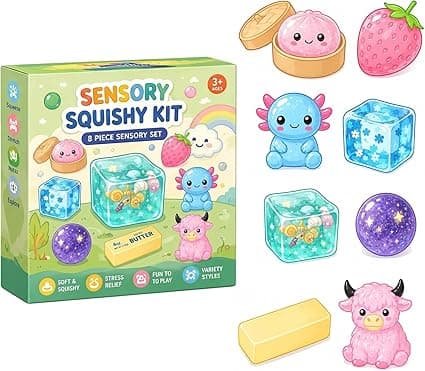 8-delt Mystery Box Blind Box Maltsukker, Langsomt Tilbagefjedrende Squishies, Stressaflastende Bløde Klemmelegetøj til Voksne Stil 1 Stil 1