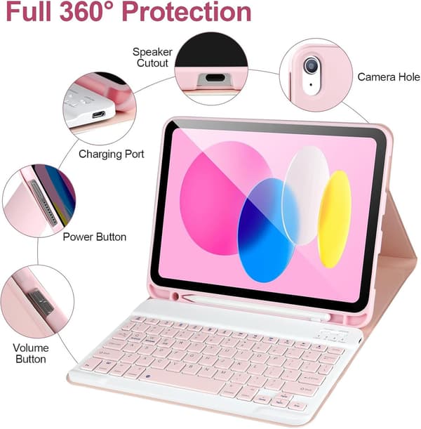 Kompatibel med iPad 11:e generationens surfplattefodral A16 Bluetooth-tangentbord 10:e generationens fodral