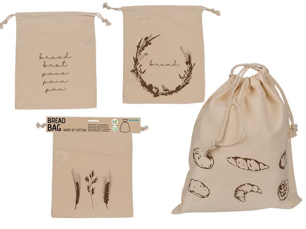 Brødpose i bomull - Pose for brød - Off-White - 35 x 29 cm Beige