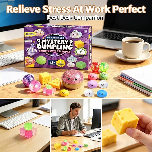 Sensorisk legetøj 25-pak Dumpling Squishy sæt, bløde stressbolde klemmelegetøj, Fidget stressaflastningssæt bolde glitter is opbevaringsdamper gave
