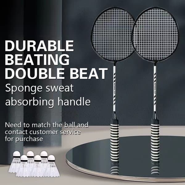 Badmintonracket Dobbelt Racket Slitesterk 2 Racketer Blå C