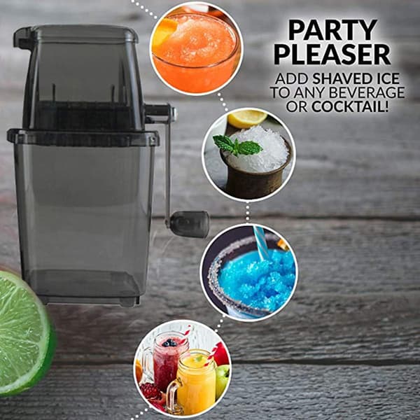 Manuel roterende isknuser Isknuser Smoothie-maskine Isdrik-hakker Mixer Sort