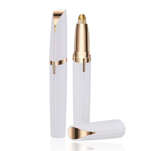 Kvinders Flawless Brows Ansigts Hårfjerner Elektrisk Øjenbrynstrimmer Epilator Hvid White