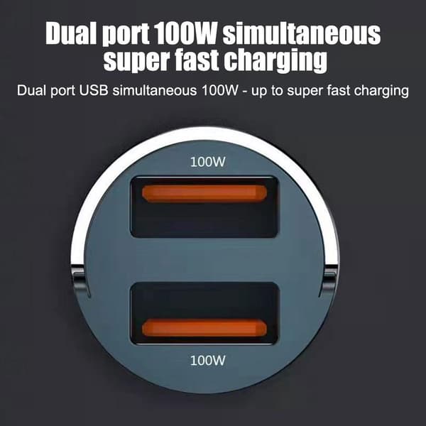 100W USB Telefonlader Type C QC3.0 Svart Hurtiglading Bil NY -AU. BlackA 100w+pd BlackA 100w+pd